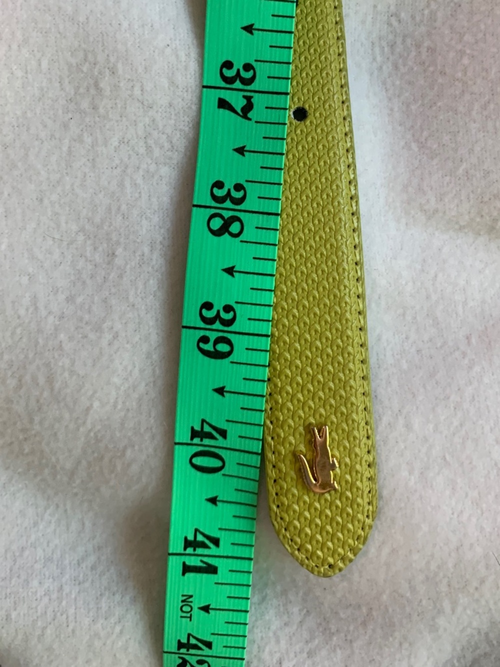 Vintage Lacoste Yellow-Green Leather Belt - Picture 9 of 12